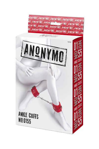 Поножи Anonymo.PU кожа, красные, 27 см