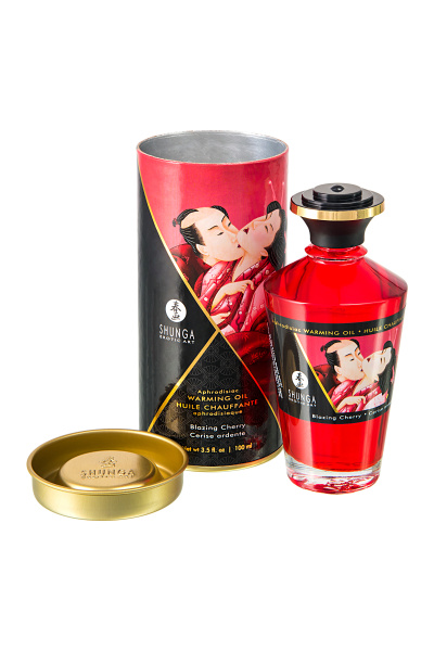 Массажное масло возбуждающее Shunga Вишня,натуральное, 100 мл